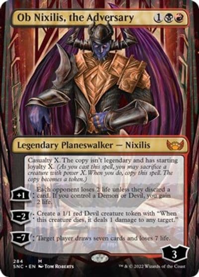 Ob Nixilis the Adversary Borderless Streets of New Capenna Magic card