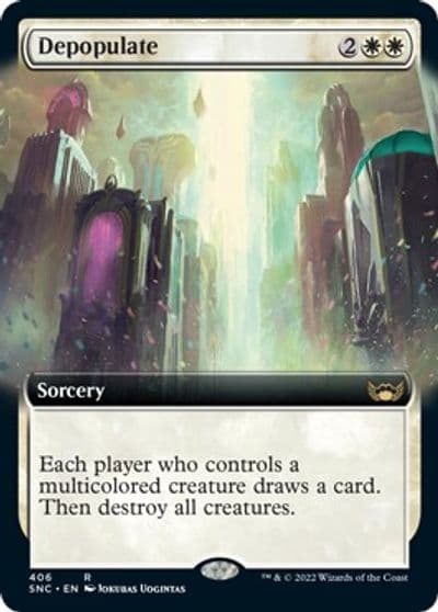 Depopulate Extended Art Streets of New Capenna Magic card