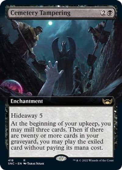 Cemetery Tampering Extended Art Streets of New Capenna Magic card