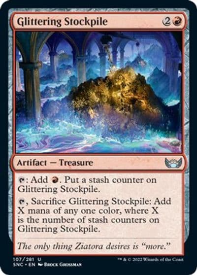 Glittering Stockpile Streets of New Capenna Magic card