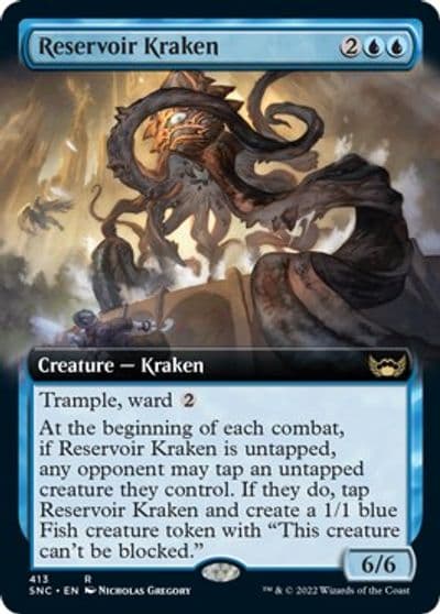 Reservoir Kraken Extended Art Streets of New Capenna Magic card