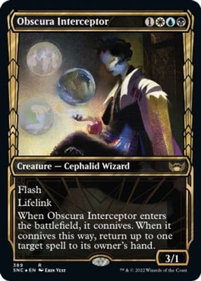 Obscura Interceptor Gilded Foil Streets of New Capenna Magic card