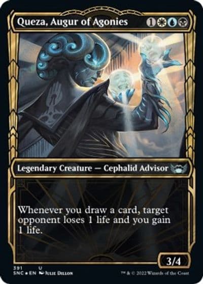 Queza Augur of Agonies Gilded Foil Streets of New Capenna Magic card