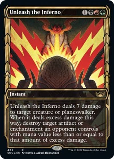 Unleash the Inferno Gilded Foil Streets of New Capenna Magic card