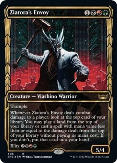 Ziatoras Envoy Gilded Foil Streets of New Capenna Magic card
