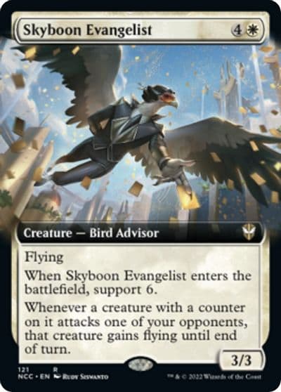 Skyboon Evangelist Extended Art Commander: Streets of New Capenna Magic card