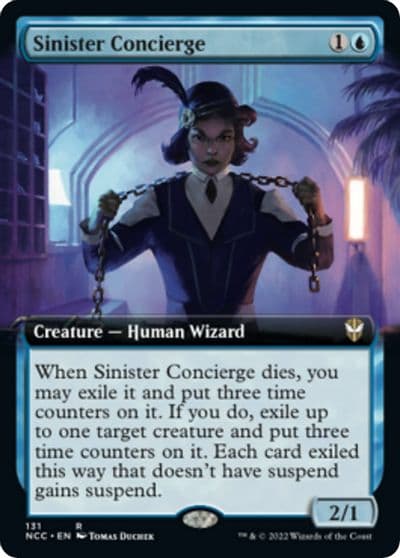 Sinister Concierge Extended Art Commander: Streets of New Capenna Magic card