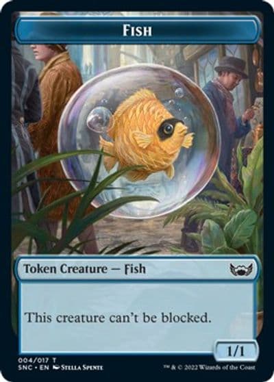 Fish Angel Double Sided Token Streets of New Capenna Magic card