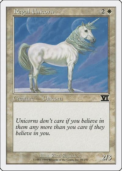 Regal Unicorn Classic Sixth Edition Magic card