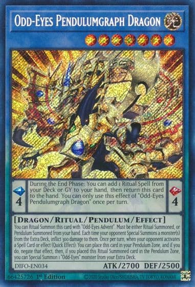 Odd Eyes Pendulumgraph Dragon Dimension Force Yu-Gi-Oh! card