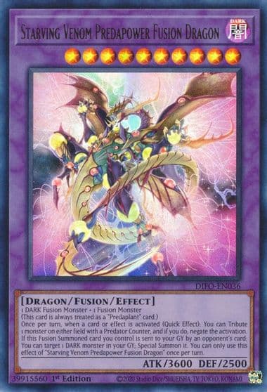 Starving Venom Predapower Fusion Dragon Dimension Force Yu-Gi-Oh! card