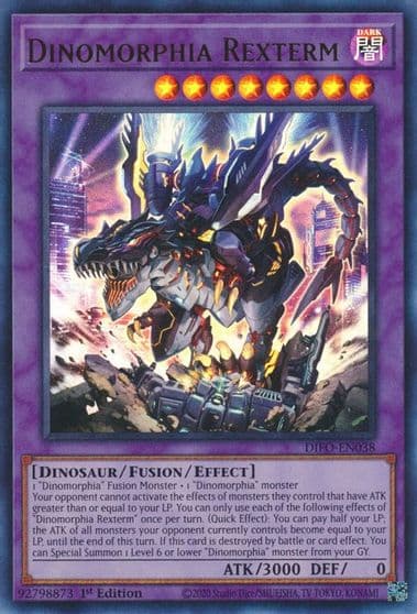 Dinomorphia Rexterm Dimension Force Yu-Gi-Oh! card