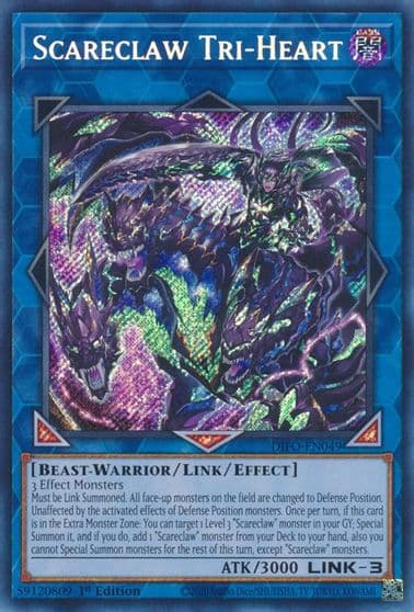 Scareclaw Tri Heart Dimension Force Yu-Gi-Oh! card