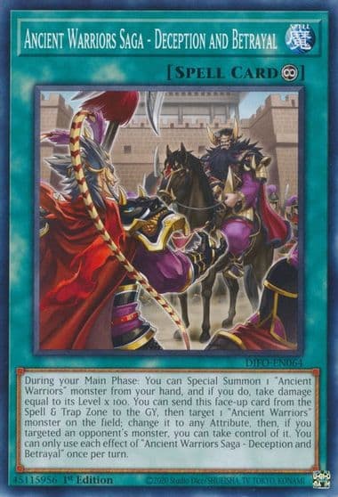 Ancient Warriors Saga Deception and Betrayal Dimension Force Yu-Gi-Oh! card