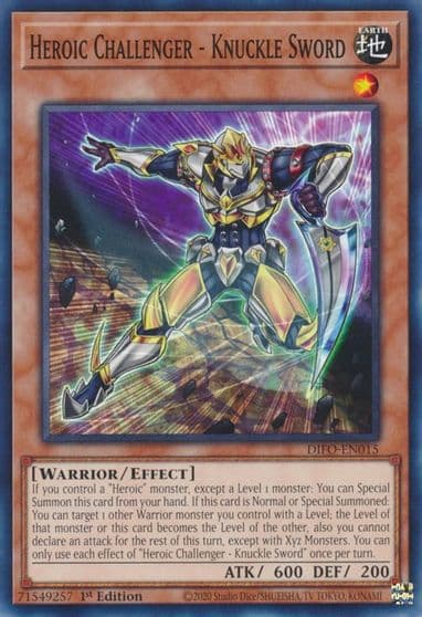 Heroic Challenger Knuckle Sword Dimension Force Yu-Gi-Oh! card