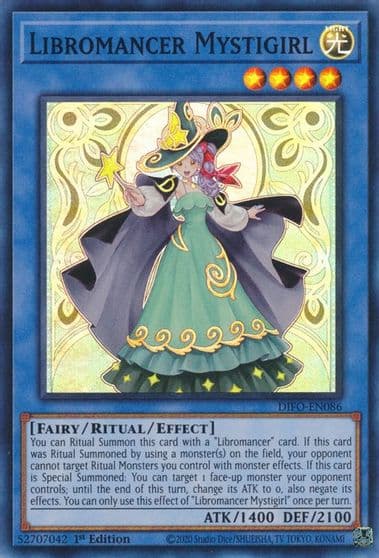 Libromancer Mystigirl Dimension Force Yu-Gi-Oh! card