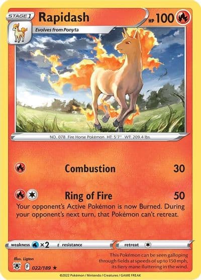 Rapidash SWSH10: Astral Radiance Pokemon card