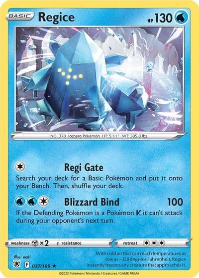 Regice SWSH10: Astral Radiance Pokemon card