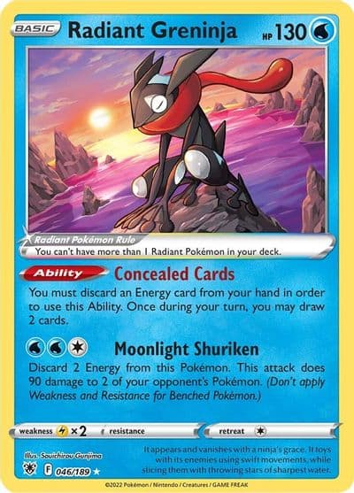 Radiant Greninja SWSH10: Astral Radiance Pokemon card