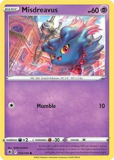 Misdreavus SWSH10: Astral Radiance Pokemon card