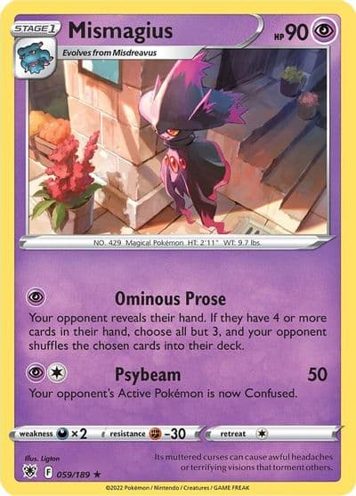 Mismagius SWSH10: Astral Radiance Pokemon card
