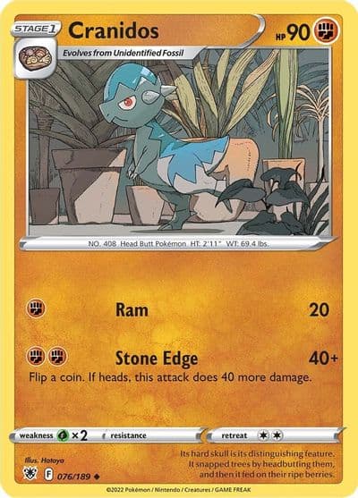 Cranidos SWSH10: Astral Radiance Pokemon card