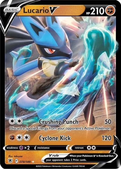 Lucario V SWSH10: Astral Radiance Pokemon card