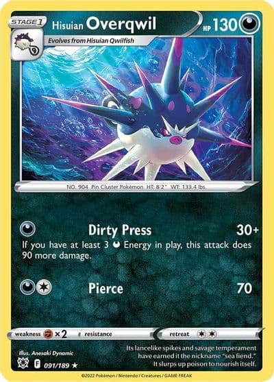 Hisuian Overqwil (91) SWSH10: Astral Radiance Pokemon card