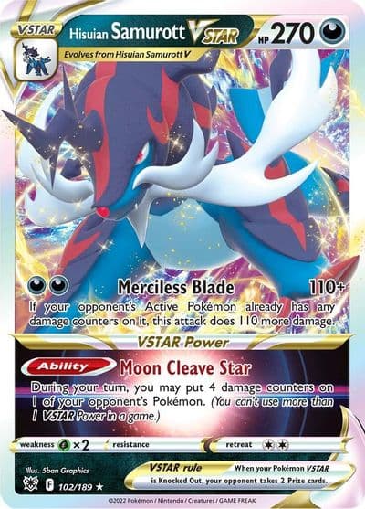 Hisuian Samurott VSTAR SWSH10: Astral Radiance Pokemon card