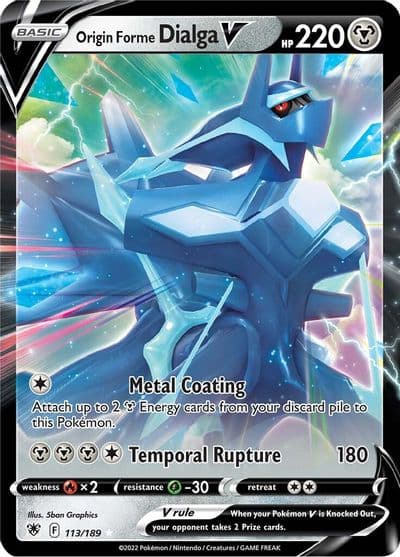 Origin Forme Dialga V SWSH10: Astral Radiance Pokemon card