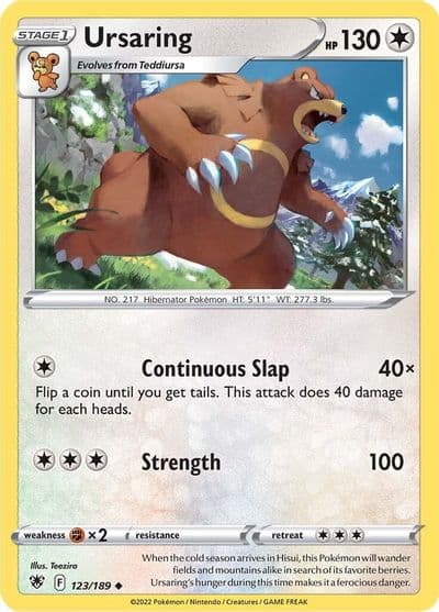 Ursaring SWSH10: Astral Radiance Pokemon card