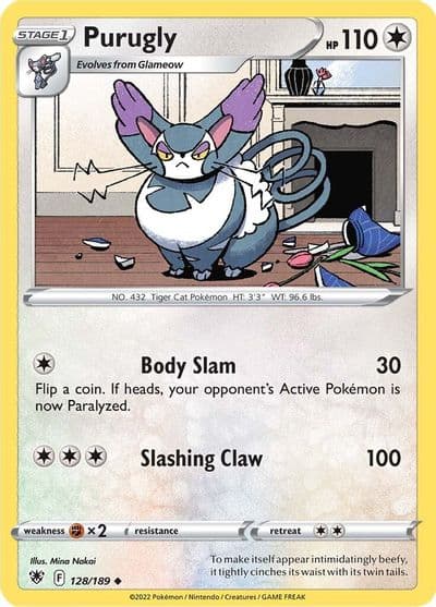 Purugly SWSH10: Astral Radiance Pokemon card