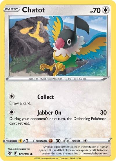 Chatot SWSH10: Astral Radiance Pokemon card