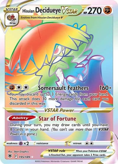 Hisuian Decidueye VSTAR (Secret) SWSH10: Astral Radiance Pokemon card