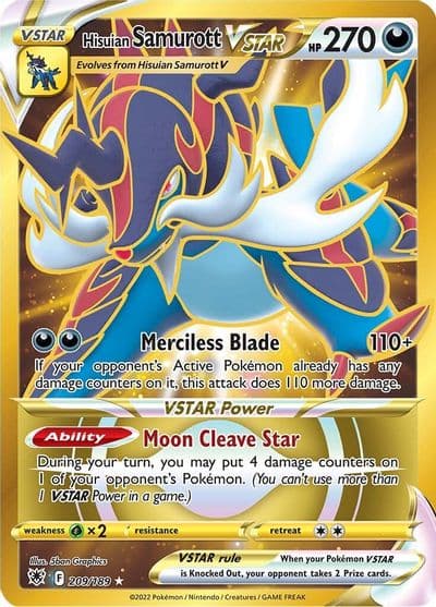 Hisuian Samurott VSTAR SWSH10: Astral Radiance Pokemon card