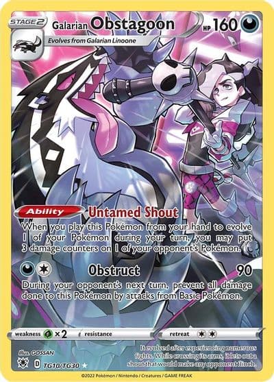 Galarian Obstagoon SWSH10: Astral Radiance Trainer Gallery Pokemon card