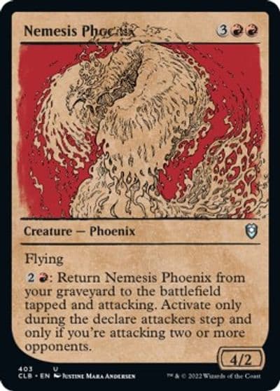 Nemesis Phoenix Showcase Commander Legends: Battle for Baldur's Gate Magic card