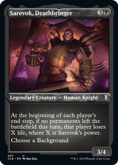 Sarevok Deathbringer Foil Etched Commander Legends: Battle for Baldur's Gate Magic card