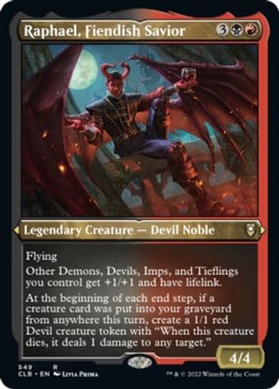 Raphael Fiendish Savior Foil Etched Commander Legends: Battle for Baldur's Gate Magic card