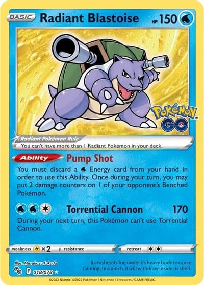 Radiant Blastoise Pokemon GO Pokemon card