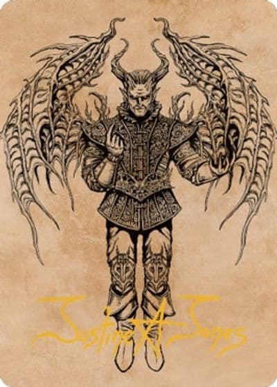 Raphael Fiendish Savior Art Card 75 81 Gold Stamped Signature Art Series: Commander Legends: Battle for Baldur's Gate Magic card