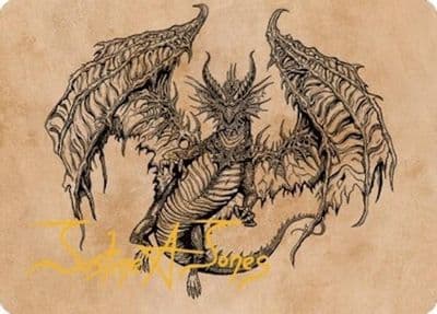 Ganax Astral Hunter Art Card Gold Stamped Signature Art Series: Commander Legends: Battle for Baldur's Gate Magic card