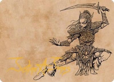 Laezel Vlaakiths Champion Art Card Gold Stamped Signature Art Series: Commander Legends: Battle for Baldur's Gate Magic card