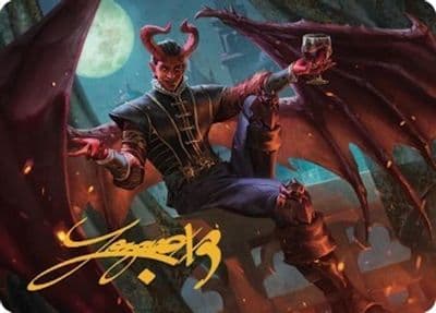 Raphael Fiendish Savior Art Card 40 81 Gold Stamped Signature Art Series: Commander Legends: Battle for Baldur's Gate Magic card
