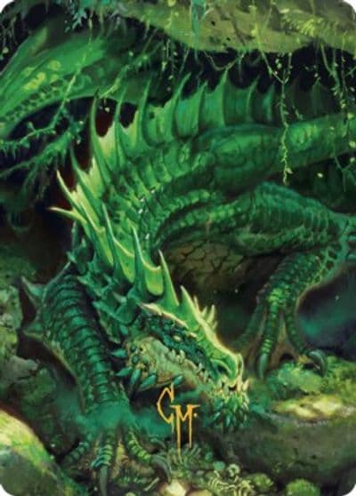 Adult Green Dragon Art Card Gold Stamped Signature Art Series: Commander Legends: Battle for Baldur's Gate Magic card