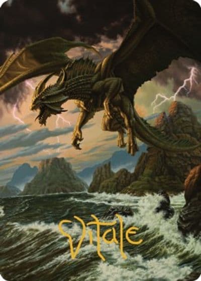 Ancient Bronze Dragon Art Card 3 81 Gold Stamped Signature Art Series: Commander Legends: Battle for Baldur's Gate Magic card