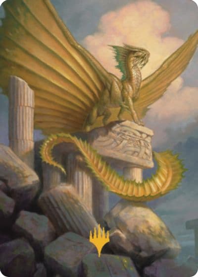 Ancient Gold Dragon Art Card 5 81 Gold Stamped Art Series: Commander Legends: Battle for Baldur's Gate Magic card