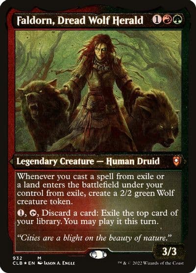 Faldorn Dread Wolf Herald Display Commander Thick Stock Commander Legends: Battle for Baldur's Gate Magic card