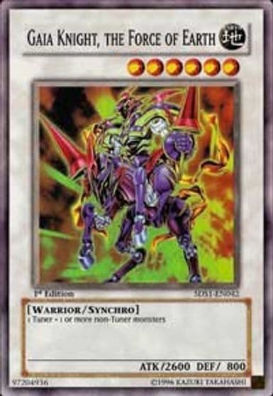 Gaia Knight the Force of Earth Super Rare 5D's 2008 Starter Deck Yu-Gi-Oh! card