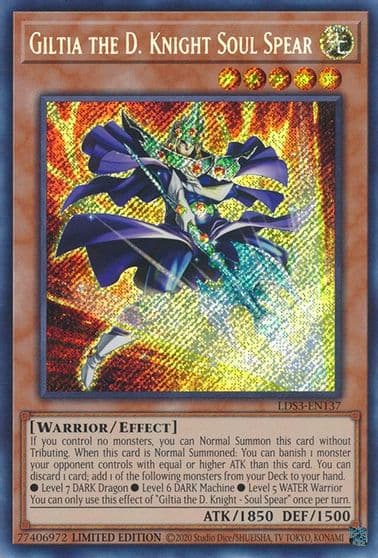 Giltia the D Knight Soul Spear Legendary Duelists: Season 3 Yu-Gi-Oh! card